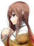  brown_hair haruken long_hair makise_kurisu necktie profile purple_eyes solo steins;gate 