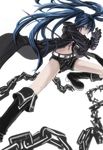  bad_id bad_pixiv_id black_rock_shooter black_rock_shooter_(character) blue_eyes blue_hair boots chain gloves highres long_hair short_shorts shorts solo sword twintails utsuro_ku weapon 