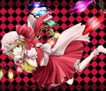  blonde_hair fang flandre_scarlet hat momoiro red_eyes side_ponytail solo touhou wings 