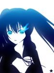  bad_id bad_pixiv_id bangs bikini_top black_hair black_rock_shooter black_rock_shooter_(character) blue_eyes burning_eye coat flat_chest front-tie_top glowing glowing_eyes hood hooded_jacket jacket long_hair pale_skin solo star staring twintails uneven_twintails very_long_hair yummy 