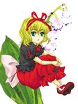  bad_id bad_pixiv_id blonde_hair doll flower kanemari lily_of_the_valley lowres medicine_melancholy ribbon short_hair solo touhou 