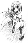  cinque_(nanoha) greyscale lowres lyrical_nanoha mahou_shoujo_lyrical_nanoha_strikers monochrome numbers_(nanoha) satsuki_suzuran solo 