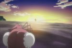  animated animated_gif beach busujima_saeko highschool_of_the_dead kiss kissing lowres miyamoto_rei naked nude ocean takagi_saya yuri 