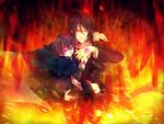  akatonbo ciel_phantomhive fire kuroshitsuji male sebastian_michaelis 