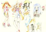  5girls alternate_costume bad_id bad_pixiv_id bandana bel_(pokemon) bel_(pokemon)_(cosplay) bike_shorts blonde_hair blue_(pokemon) cosplay crystal_(pokemon) crystal_(pokemon)_(cosplay) haruka_(pokemon) hat kotone_(pokemon) kotone_(pokemon)_(cosplay) kurara_ark multiple_boys multiple_girls pantyhose pokemon pokemon_(game) pokemon_bw pokemon_frlg pokemon_gsc pokemon_hgss pokemon_rse silver_(pokemon) silver_(pokemon)_(cosplay) touko_(pokemon) traditional_media translated 