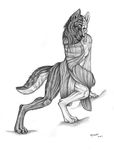  black bottomless canine female plain_background qzurr sketch solo stanging white white_background wolf 