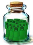  cork creature creeper full_body in_bottle in_container looking_at_viewer minase_shu minecraft minimized no_humans 