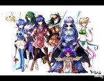  :o armor arrow bad_id bad_pixiv_id barefoot bell blue_eyes blue_hair blush book boots bow_(weapon) breasts brown_hair cape capelet cecilia_(fire_emblem) circlet cleavage cloak dancer double_bun dress echizen_(hvcv) fa facial_mark fingerless_gloves fire_emblem fire_emblem:_fuuin_no_tsurugi forehead_mark gloves green_eyes green_hair hands_on_hips hat headband heart highres lalum large_breasts letterboxed lilina long_hair magic mamkute midriff multiple_girls orb pantyhose pink_hair polearm purple_hair ribbon see-through short_hair skirt smile sofiya spear staff sue_(fire_emblem) thany thigh_boots thighhighs very_long_hair weapon wings zettai_ryouiki 
