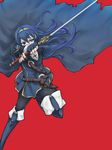  blue_eyes blue_hair boots cape falchion_(fire_emblem) fingerless_gloves fire_emblem fire_emblem:_kakusei gloves itu long_hair lucina pantyhose solo sword symbol-shaped_pupils thigh_boots thighhighs tiara weapon 