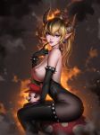  bowsette breasts horns liang_xing mario new_super_mario_bros._u_deluxe pantyhose pointy_ears 