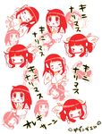  &gt;_&lt; :t angel angel_wings blush_stickers chitanda_eru closed_eyes dress hyouka long_hair open_mouth red_eyes red_hair spot_color sunameri_oishii tantrum tears translated wavy_mouth wings 