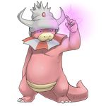  angry claws creature energy fangs gen_2_pokemon no_humans pink_skin pointing pointing_up pokemon pokemon_(creature) slowking solo transparent_background 