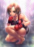  black brown_eyes brown_hair fingerless_gloves gloves goto_p mixed_martial_arts red solo sport 