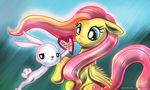  &lt;3 abstract_background alexmakovsky ambiguous_gender angel_(mlp) card cutie_mark english_text equine female feral fluttershy_(mlp) friendship_is_magic green_eyes hair hi_res holidays horse lagomorph mammal my_little_pony pegasus pink_hair pony rabbit text valentine&#039;s_day valentine's_day wings 
