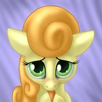  arrkhal blush carrot carrot_top_(mlp) eating equine female feral friendship_is_magic golden_harvest_(mlp) green_eyes hair horse looking_at_viewer mammal my_little_pony orange_hair pony solo yellow_body 