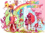  3girls 6+boys 6boys afro animal bear bird black_hair blonde_hair blue_hair bracelet brook cowboy_hat female flower franky green_hair haramaki hat helmet jewelry male monkey_d_luffy multiple_boys multiple_girls nami nami_(one_piece) nico_robin octopus one_piece one_piece:_strong_world orange_hair rainbow red_hair reindeer roronoa_zoro sanji shirt shorts speedo straw_hat striped striped_shirt sunglasses swim_briefs sword tree usopp vine vines weapon xiao 