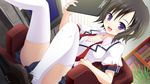  black_hair fang game_cg namima_no_kuni_no_faust seifuku short_hair thighhighs torishimo 