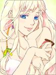  bad_id bad_pixiv_id bra chin_rest kurage lingerie long_hair macross macross_frontier seductive_smile sheryl_nome smile solo strap_slip underwear undressing 