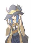  blue_hair coat duel_monster eria hat ritua_erial smile witch_hat yu-gi-oh! yuu-gi-ou_duel_monsters 