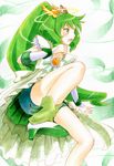  bike_shorts blush cure_march green green_eyes green_hair green_shorts green_skirt long_hair magical_girl midorikawa_nao open_mouth precure princess_form_(smile_precure!) shorts shorts_under_skirt skirt smile_precure! solo tiara watayuki 