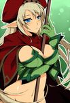  alleyne beret blonde_hair blue_eyes elf female gloves hat large_breasts long_hair queen&#039;s_blade solo 