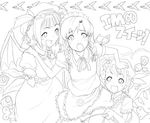  alternate_hairstyle cosplay flandre_scarlet flandre_scarlet_(cosplay) futami_mami greyscale haruno_shuu idolmaster idolmaster_(classic) idolmaster_1 izayoi_sakuya izayoi_sakuya_(cosplay) kisaragi_chihaya lowres monochrome multiple_girls remilia_scarlet remilia_scarlet_(cosplay) takatsuki_yayoi touhou trait_connection 