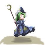  ameimo chibi floating green_hair hat lowres mima solo touhou wizard_hat 