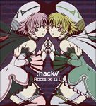  .hack//g.u. .hack//roots 2girls atoli_(.hack//) bare_shoulders blonde_hair blue_eyes brown_eyes cape choker detached_sleeves gloves hat kannagi_kaname multiple_girls pink_hair shino_(.hack//) short_hair shorts thighhighs white_bloomers 