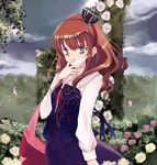  brown_hair crown flower mini_crown ringo_apple solo umineko_no_naku_koro_ni ushiromiya_maria 