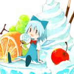  1girl bow cirno lowres minigirl rin_(royal) solo touhou 