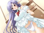  ai_(tick!_tack!) blush breasts dress dress_lift game_cg gloves huge_breasts long_hair panties pantyshot pointy_ears purple_hair red_eyes shuffle! solo suzuhira_hiro tick!_tack! underwear 