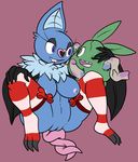  aintsmart anthro bat blush breasts erection female garbage grey_eyes male mammal navel nintendo nipples nude open_mouth penis plain_background pok&#233;mon pok&eacute;mon purple_eyes pussy sitting smile straight striped_socks swoobat trubbish video_games wings 