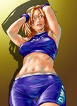  abs artist_request blonde_hair blue_eyes breasts dead_or_alive large_breasts pose simple_background sweat take_(draghignazzo) tecmo tina_armstrong 