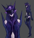  abaishumei boots genderswap gloves high_heel_boots high_heels long_hair personification purple_hair soundwave thighhighs transformers transformers_prime visor 