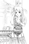  arisa_bannings digital_media_player greyscale jason_(kaiten_kussaku_kikou) long_hair lyrical_nanoha monochrome smile solo underwear underwear_only 