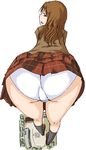  brown_eyes brown_hair close-up close_up fang giantess panties school school_uniform smile terada_ochiko underwear 