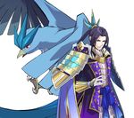  akechi_mitsuhide_(sengoku_musou) articuno bird highres male male_focus nobunaga_no_yabou official_art pokemon pokemon_+_nobunaga_no_yabou sengoku_musou 