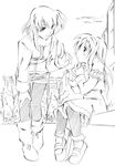  arisa_bannings commentary greyscale jason_(kaiten_kussaku_kikou) long_hair lyrical_nanoha monochrome multiple_girls pantyhose tears time_paradox tsukimura_suzuka 