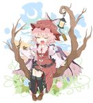  animal_ears animal_on_arm bad_id bad_pixiv_id bird bird_on_arm black_legwear closed_eyes crescent_moon dress earrings eurasian_tree_sparrow fingernails flower highres hoop_earrings in_tree jewelry kneehighs lantern legs_together long_fingernails moon music musical_note mystia_lorelei nail_polish open_mouth pink_hair sharp_fingernails shoes short_hair singing sitting sitting_in_tree solo sparrow touhou tree winged_hat winged_shoes wings yamaho 