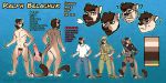  anthro beard brown_eyes brown_fur brown_hair combatraccoon cougar facial_hair feline fur gwnf74 hair male mammal model_sheet penis ralph_belachuk solo tattoo white_fur 