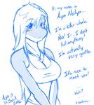  aya_nayla big_breasts blue blue_pen breasts cetacean cleavage clothed clothing cute dr_bored female hair long_hair mammal marine necklace orca pendant shirt shy sketch tank_top whale yin_yang 