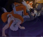  anal anal_penetration animated balls bed canine cum cum_in_ass cum_inside flash fox gay male penetration penis saliva washa wolf 