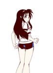  adjusting_buruma adjusting_clothes buruma jason_(kaiten_kussaku_kikou) long_hair looking_back lyrical_nanoha mahou_shoujo_lyrical_nanoha simple_background solo tsukimura_suzuka white_background 