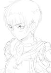  berserk casca greyscale kawakami_rokkaku monochrome short_hair sketch solo sweat 