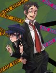  1girl adachi_tooru age_difference androgynous bad_id bad_pixiv_id blue_eyes blue_hair brown_eyes cabbie_hat cestla-vie crossdressing dark_persona detective hat height_difference persona persona_4 pout reverse_trap school_uniform shirogane_naoto short_hair wavy_hair yasogami_school_uniform yellow_eyes 