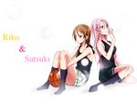  aida_riko bad_id bad_pixiv_id basketball brown_hair english hair_ornament hairclip kuroko_no_basuke long_hair momoi_satsuki multiple_girls pink_eyes pink_hair short_hair soukuu_(pixiv2297010) 