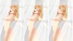  ahoge blonde_hair blush closed_mouth curtain eyes_closed fate/stay_night green_eyes highres ladymarta nude open_mouth saber tears wink yawn 