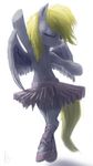  ballet blonde_hair derpy_hooves_(mlp) equine eyes_closed female friendship_is_magic fur grey_fur hair horse mammal my_little_pony pegasus plain_background pony raikoh-illust shoes simple_background solo tutu white_background wings 
