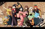  6+boys fei_rune hair_ribbon inazuma_eleven_(series) inazuma_eleven_go inazuma_eleven_go_chrono_stone japanese_clothes kusa_chuu matsukaze_tenma multiple_boys multiple_girls nishiki_ryouma nishizono_shinsuke ponytail ribbon seto_midori shindou_takuto sorano_aoi tsurugi_kyousuke wonderbat yamana_akane 