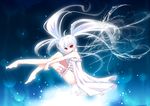  :o alternate_color alternate_eye_color alternate_hair_color bad_id bad_pixiv_id barefoot floating_hair from_side hatsune_miku leg_garter light_particles long_hair mitsuru_(habihapi) red_eyes solo twintails very_long_hair vocaloid white_hair 